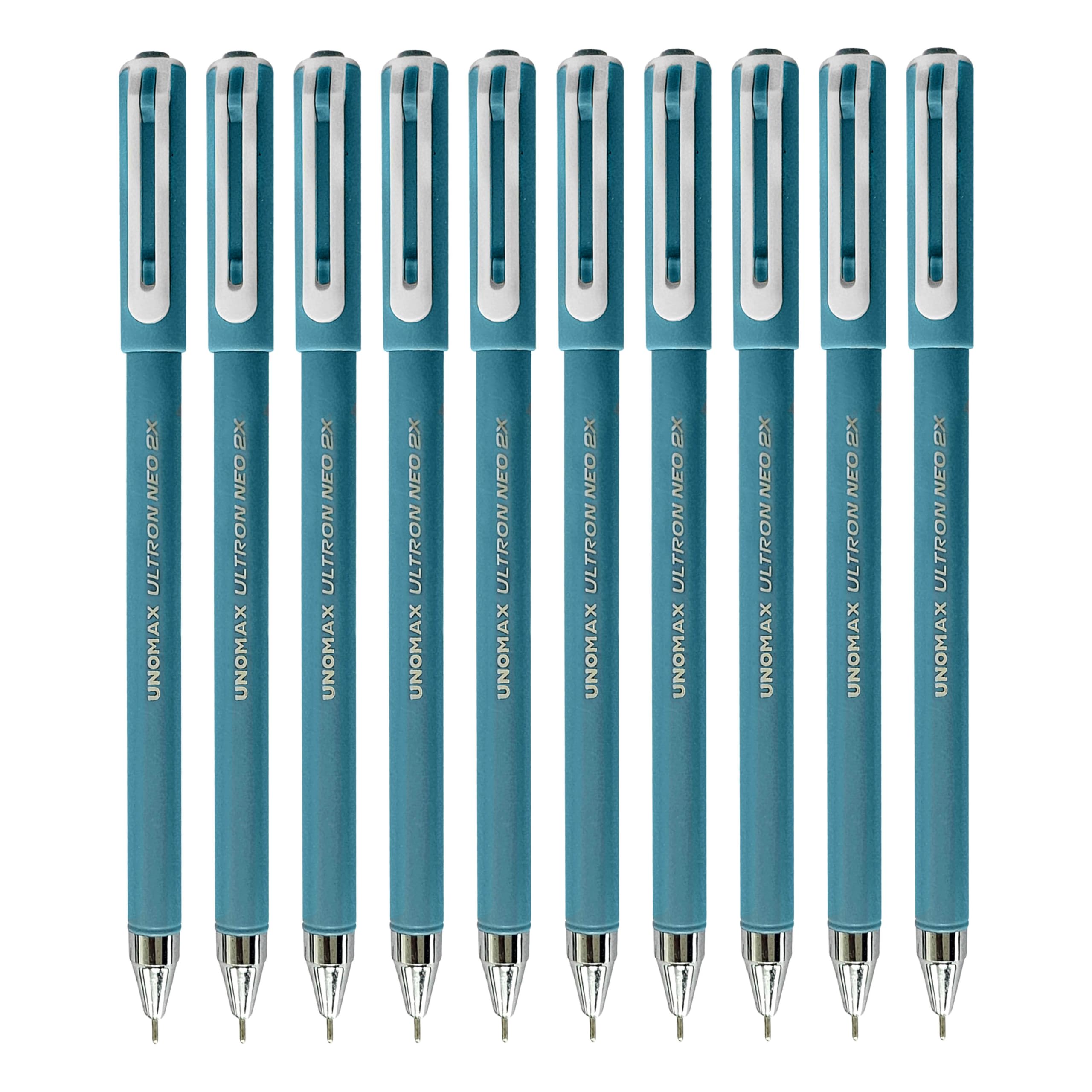 iNEO2x Liquid Ballpoint Pens, BLUE, Fine Point (0.7mm), Pack of 10, Jet Smooth Flow Ink, Perfect for School Office Home Use, iZOFAX Black Ball Pen