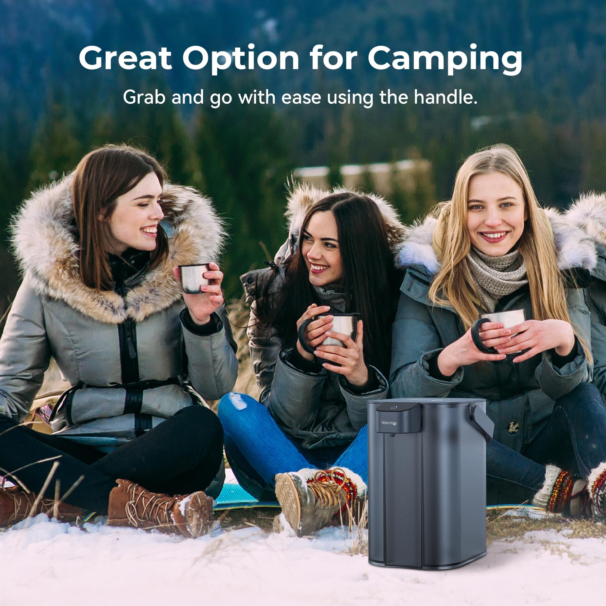 Waterdrop Dzbanek filtrujący wodę Instant Electric, 3,5 l, 3-miesięczny filtr do wody pitnej na zewnątrz, redukuje chlor, ołów, rtęć, PFAS, PFOA/PFOS, niebieski (z filtrem 1757 litrów)