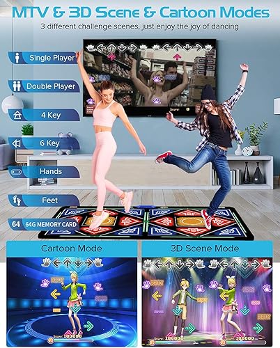 Miniatura 4 de Tapete de baile electrónico musical HDMI individualdoble con cámara, una tarjeta de memoria grande de 64G, incluye 1030 juegos, 650 canciones, 81