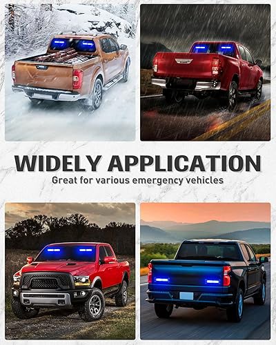 Miniatura 28 de HLauto Barra de luz estroboscópica de emergencia 1002L para asesor de tráfico: luz intermitente de advertencia de seguridad de 40 LED, visera N.° 01