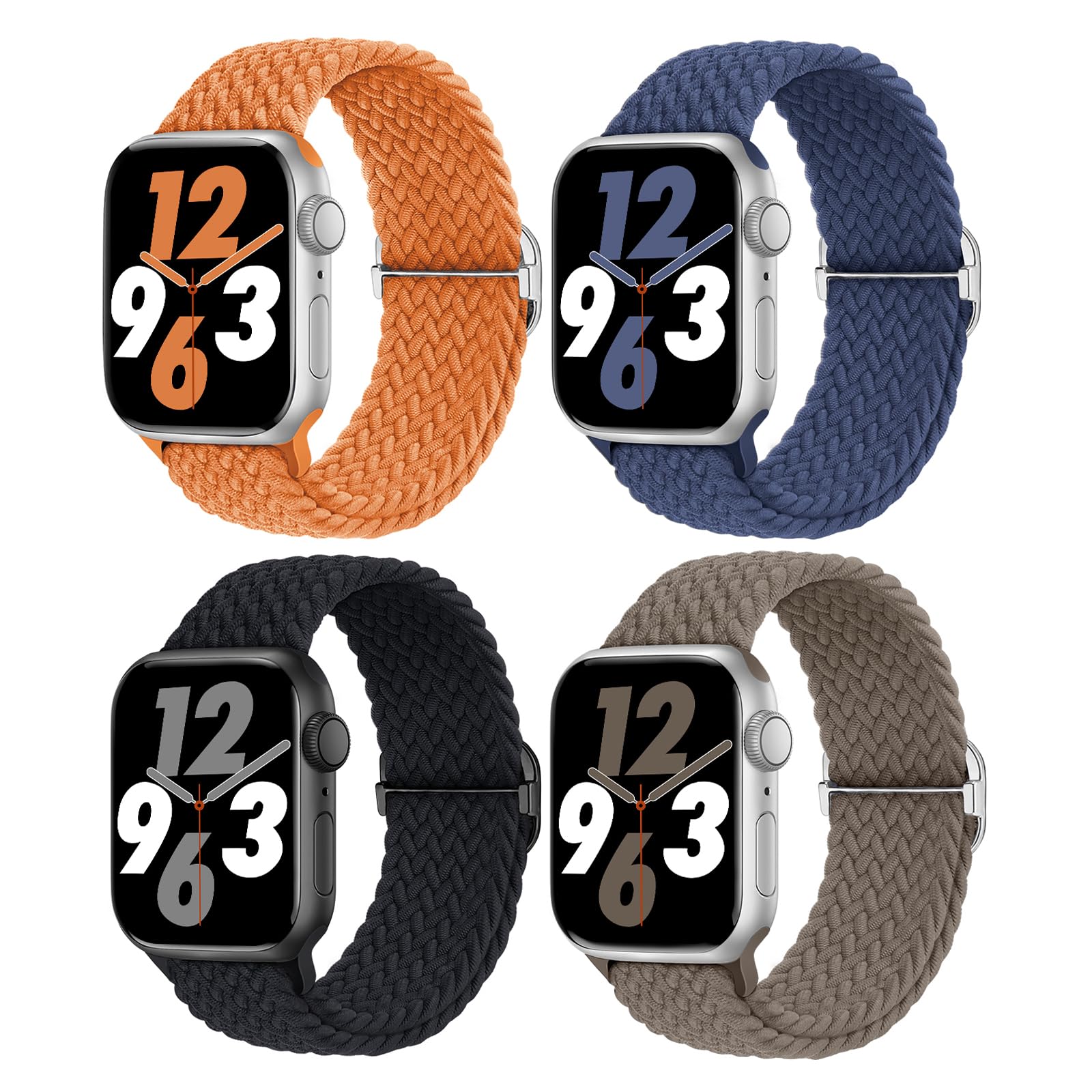 Suitisbest Braided Band Compatible for Apple Watch Strap 38mm 40mm 41mm 42mm 44mm 45mm 49mm for Women Men, Stretchy Bands Elastic Sport Wristbands for iWatch Series 8 7 6 5 4 3 2 1 SE Ultra