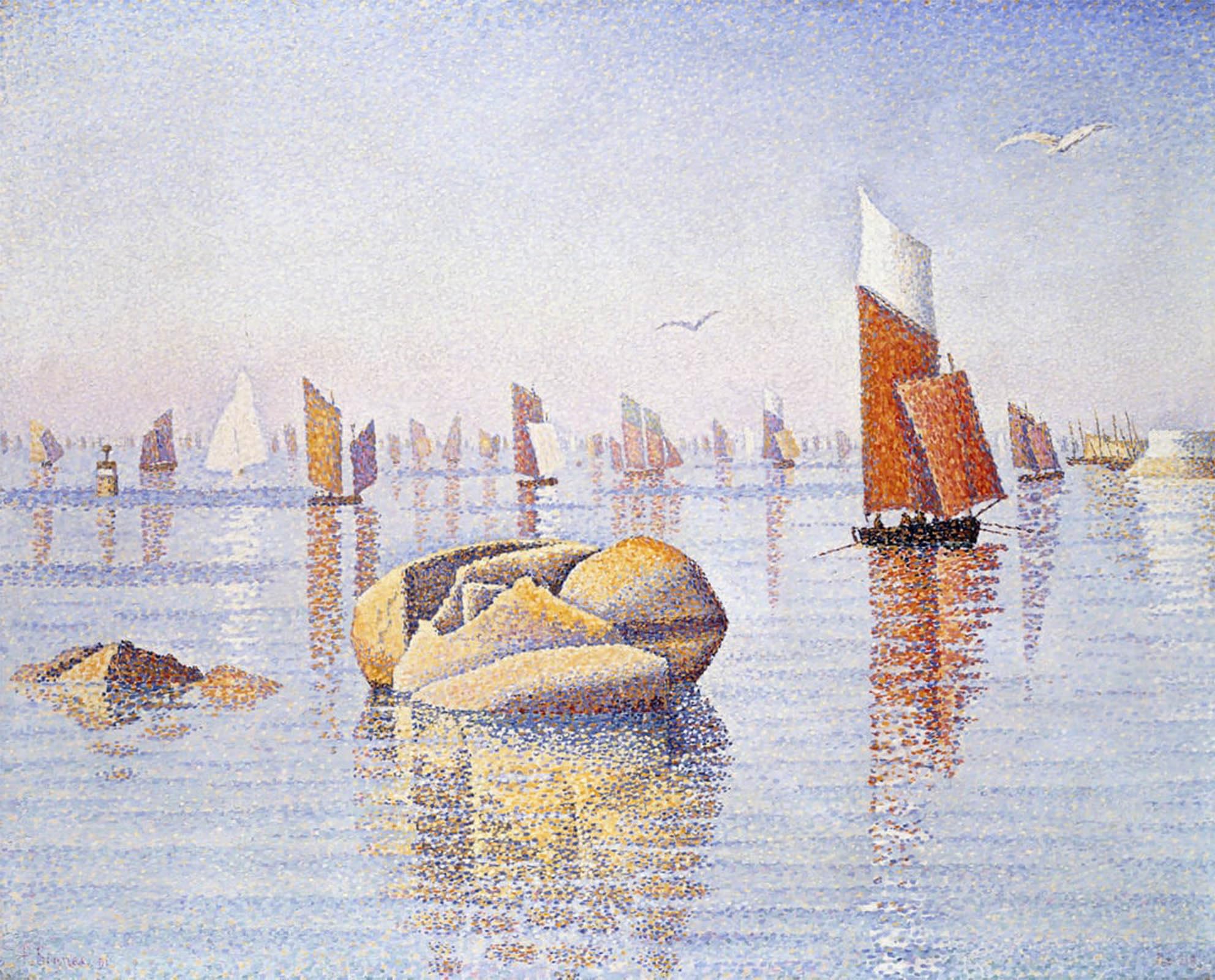 POSTERIIk Famous Print Pop Art Wall Art Graffiti Concarneau Quiet Morning by Paul Signac Art Prints for Home Decor 60x90cm
