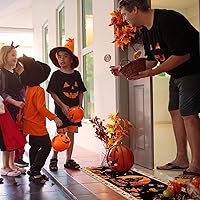 Vista 5 de Timgle 2 alfombras de Halloween con diseño de calabaza y esqueleto, diseño de bruja, para cocina y baño, decoración gótica para Halloween, hogar