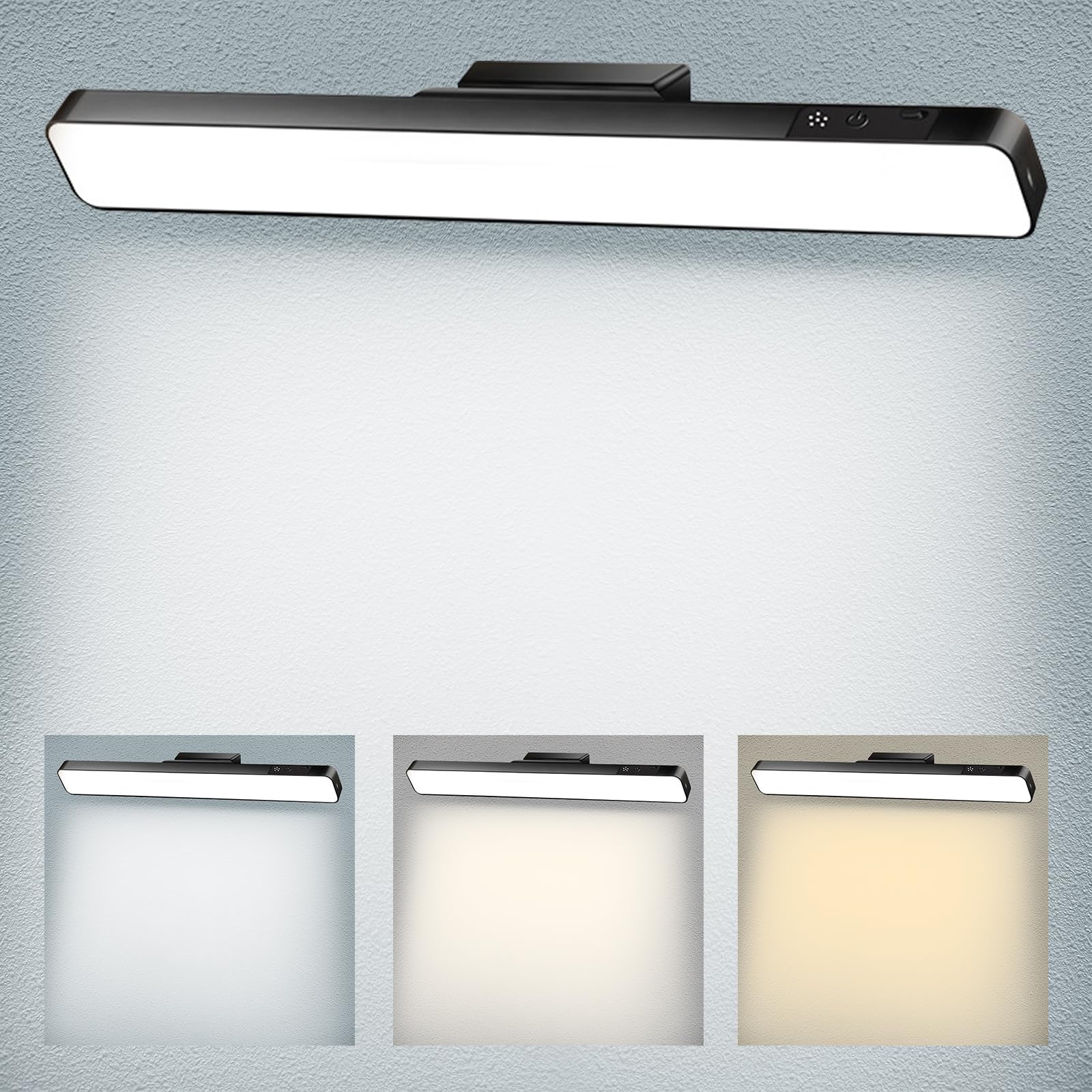 Yilnlg Under Cabinet Kitchen Lights, 6000K Dimmable Under Cabinet Wireless LED Lights, Rechargeable Battery Operated LED Lights for Shelf Stairs Wardrobe Closet