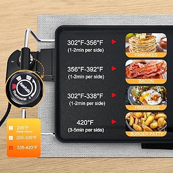 AEWHALE 35 Electric Nonstick Extra Large Griddle Grill-Teppanyaki Grill BBQ Indoor/Outdoor with Adjustable Temperature,Detachable for Easy Cleaning,Extra Wide