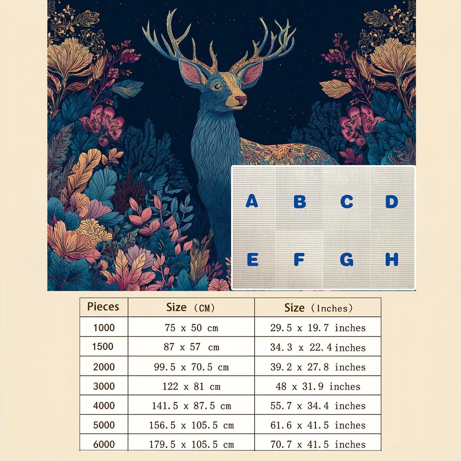 cervo fumetti Puzzle 5000 Pezzi per Adulti, Puzzle in Legno - Collezione Classica con Poster Incluso -Sfida di Concentrazione e Passatempo Antistress, Gioco Educativo per Famiglia, 156 x 105 cm f0-642