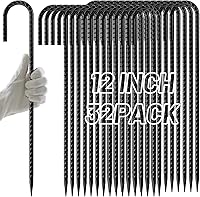 Vista 13 de AAGUT Juego de 6 estacas para trampolín de 12 pulgadas, kit de anclaje de amarre para trampolín de 3/8 pulgadas, resistente al viento, accesorios