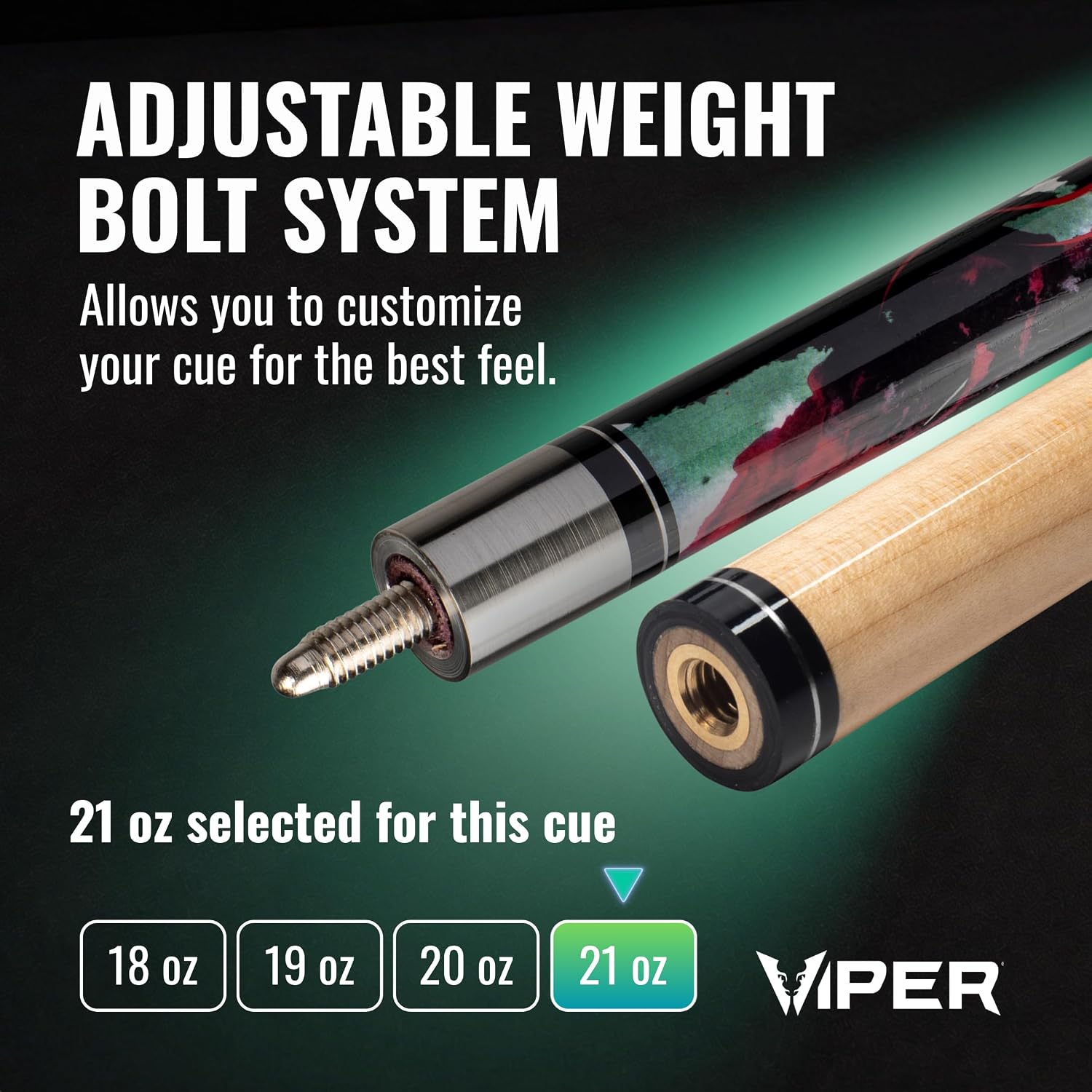 Viper by GLD Products Underground 58" Pool Cue Stick, 9 Styles, 18-21 Ounce image 5