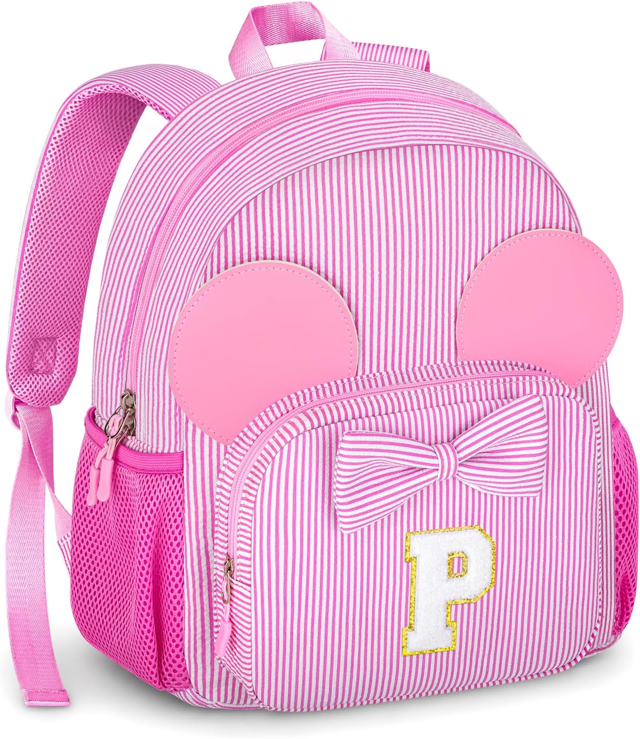 Cute Initial Toddler School Backpack for 2 3 4 5 6 7 8 Year Old Girl Kid