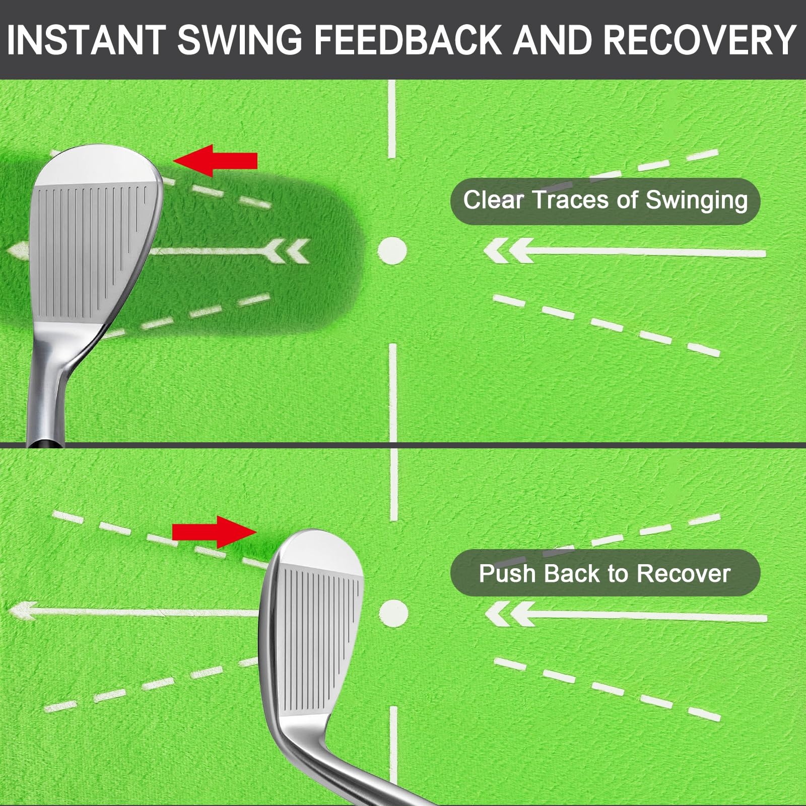 Qonutoci Golf Hitting Mat & Swing Trainer - 17.3