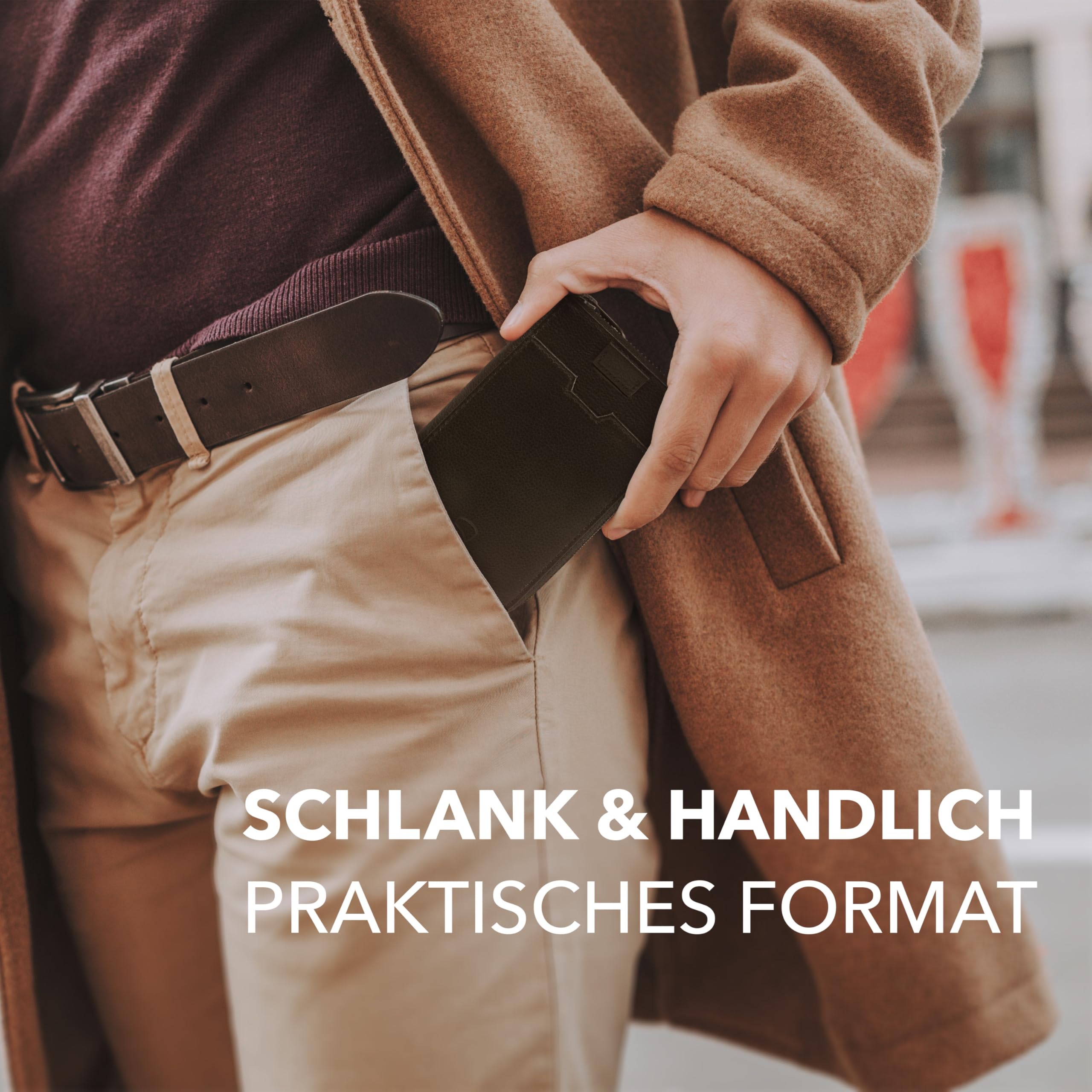 Vaultskin Notting Hill Leder Geldbörse mit Reißverschluss, RFID (Schwarz) | Kleines Portemonnaie für Damen, Herren, Portmonee klein, Münzfach, Schlüssel D-Ring, Mini Geldbeutel, 10 Karten, Geschenkbox