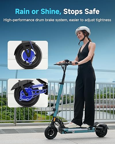 Miniatura 12 de Scooter eléctrico para adultos, motor de 800-1000 W y scooter portátil de pico de 31 MPH, alcance de hasta 31 millas, neumáticos todoterreno de 10