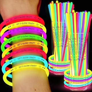 ليوميتي اساور متوهجة في الظلام 8 انش لوازم الحفلات النيون هدايا حفلات مضيئة 6 الوان العاب مختلطة عصا للحفلات المضيئة 100 قطعة