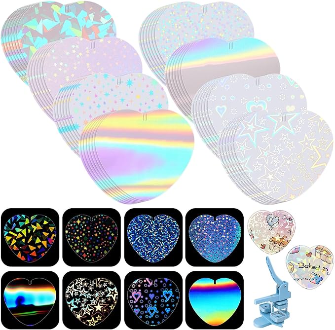 Amazon.com: Humyoun 200 Pcs Button Maker Supplies Glittering Film for ...