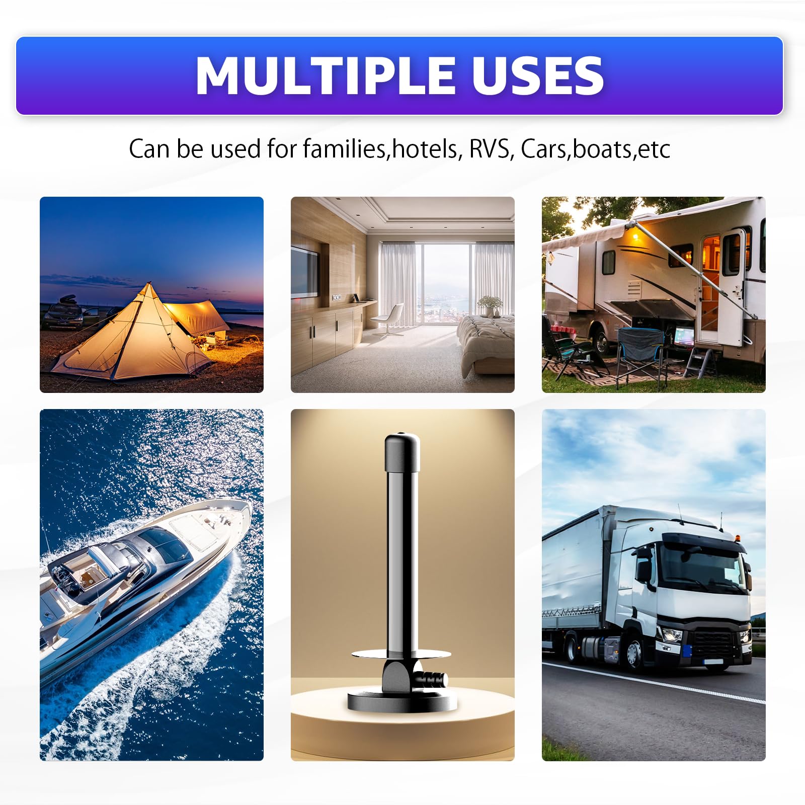 Indoor TV Aerial with Magnetic Base and Signal Amplifier Digital TV Aerial Indoor for Smart TV Compatible with All Televisions Supports 4K 1080P Compact 7.6 x 19.7cm Design 5m Coaxial Cable — view 8