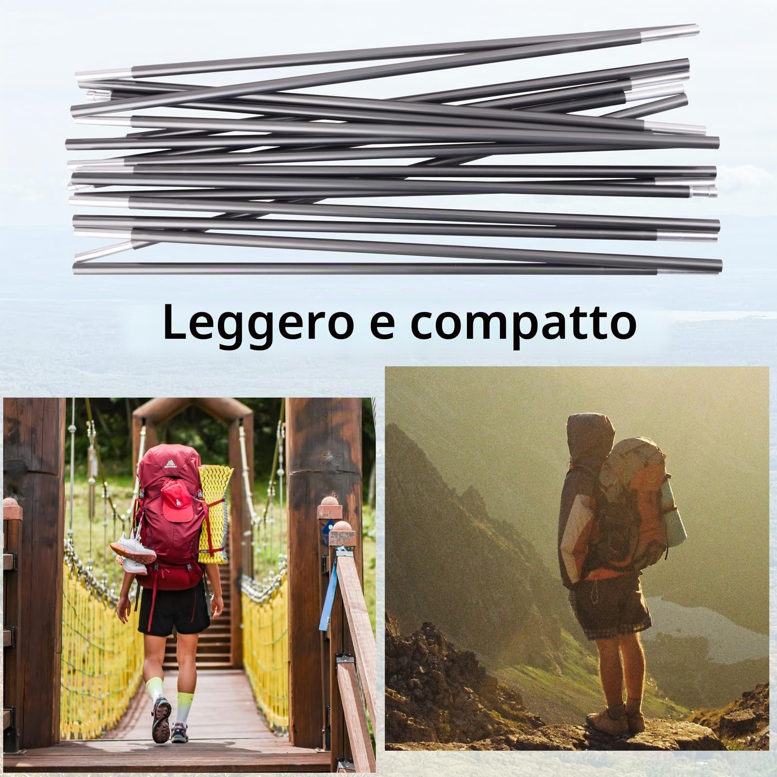 Azarxis Pali per Tenda Stecche Tenda Campeggio Pali Alluminio Paletti per Tende Pali Ricambio per Tenda Campeggio Spiaggia Montagna
