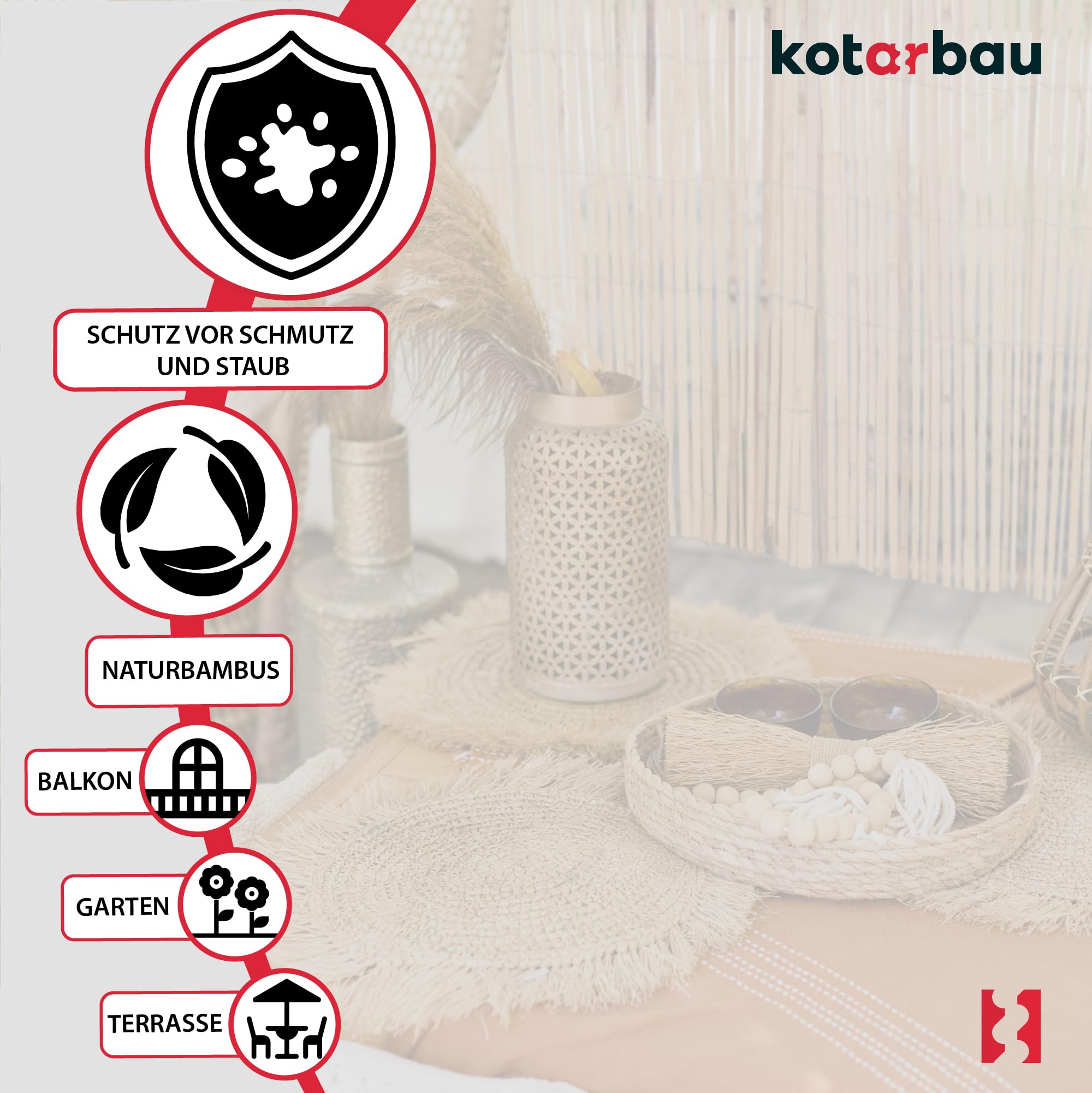 KOTARBAU Bambusmatte Sichtschutz 100 x 300 cm Bambus natural Sichtschutz  Terrasse Bambuszaun Sichtschutzmatten Bambus Matten Bambussichtschutz  Sichtschutz Terasse Sichtschutz fr Balkon Bambus : Amazon.de: Sonstiges