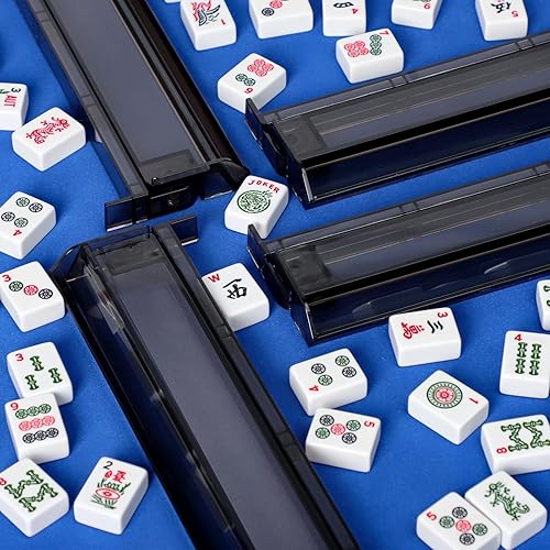 Miniatura 7 de Mahjong - Soporte y empujador de fichas todo en uno, combo de soporte y empujador de Mahjong de acrílico transparente, soportes modernos de fichas