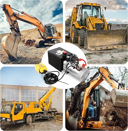 Miniatura 6 de Unidad de potencia hidráulica, bomba de remolque de descarga de efecto único, bomba hidráulica de 4 cuartos de galón, depósito de metal, 3200 PSI