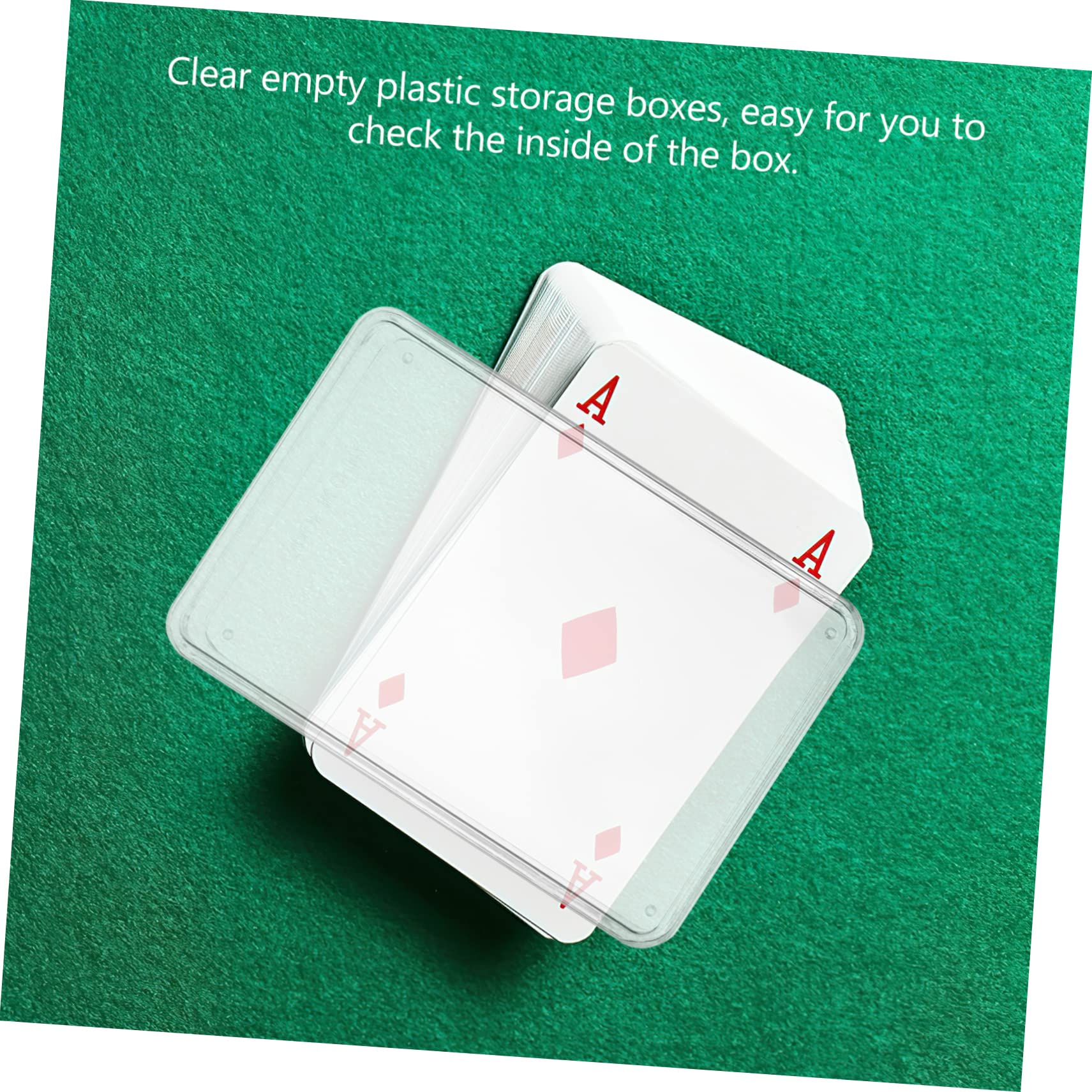 Toyvian 8piezas Caja De Almacenamiento para Cartas De Poker Estuche De Plástico Transparente Tapa Organizador Compacto para Barajas