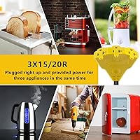 Vista 4 de Adaptador de 30 Amperios a 20 Amperios 110V Adaptador de Distribución para RV, NEMA TT-30P Macho a 3X 5-15R/5-20R Hembra, Toma Doméstica