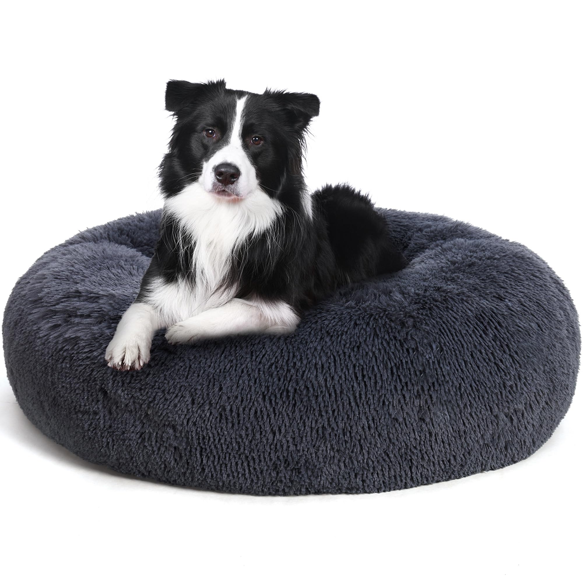 HMTOPE Orthopädisches Hundebett rund Hundekissen Hundesofa Katzenbett Donut Kuscheliges Hundekorb Waschbar