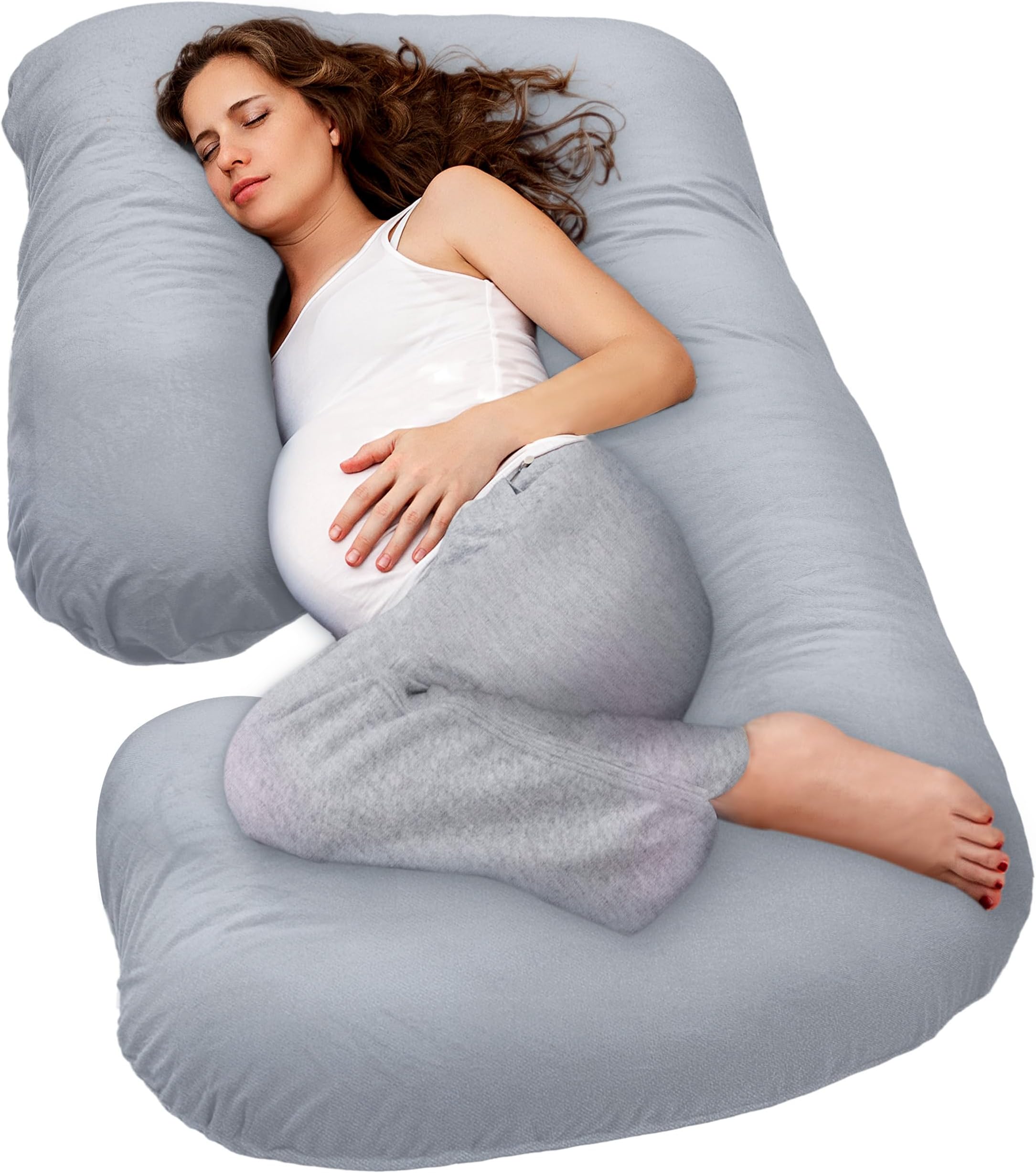 Pregnancy Pillows for Sleeping - U Shaped Full Body Pillow Support, 57inch Cooling Maternity Pillow for Pregnant Women, Support for Belly, Back, Legs. Pregnancy Gifts & Pregnancy Must Haves for Adult