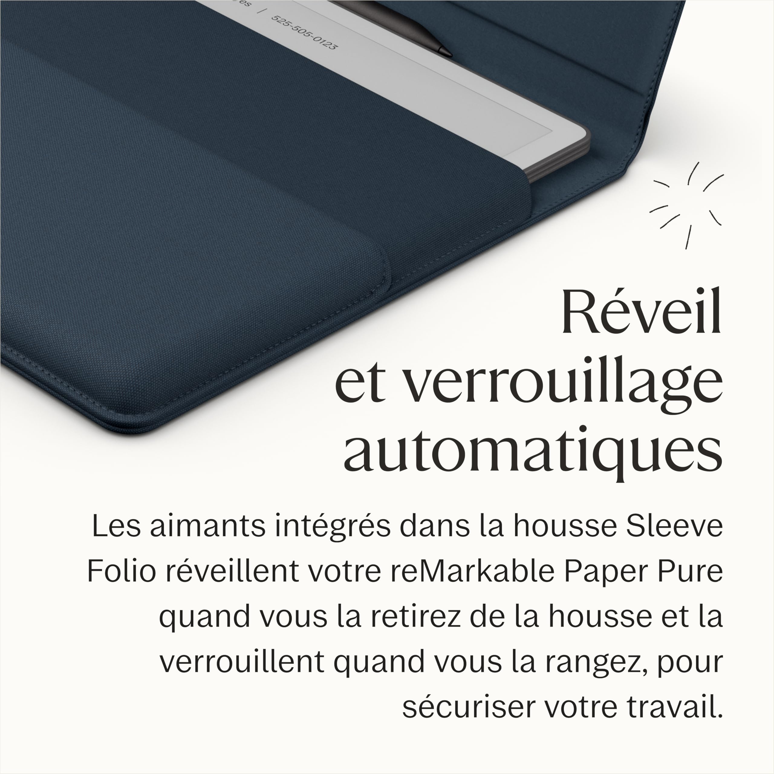 Housse Sleeve Folio pour Remarkable Paper Pure – Bleu Océan