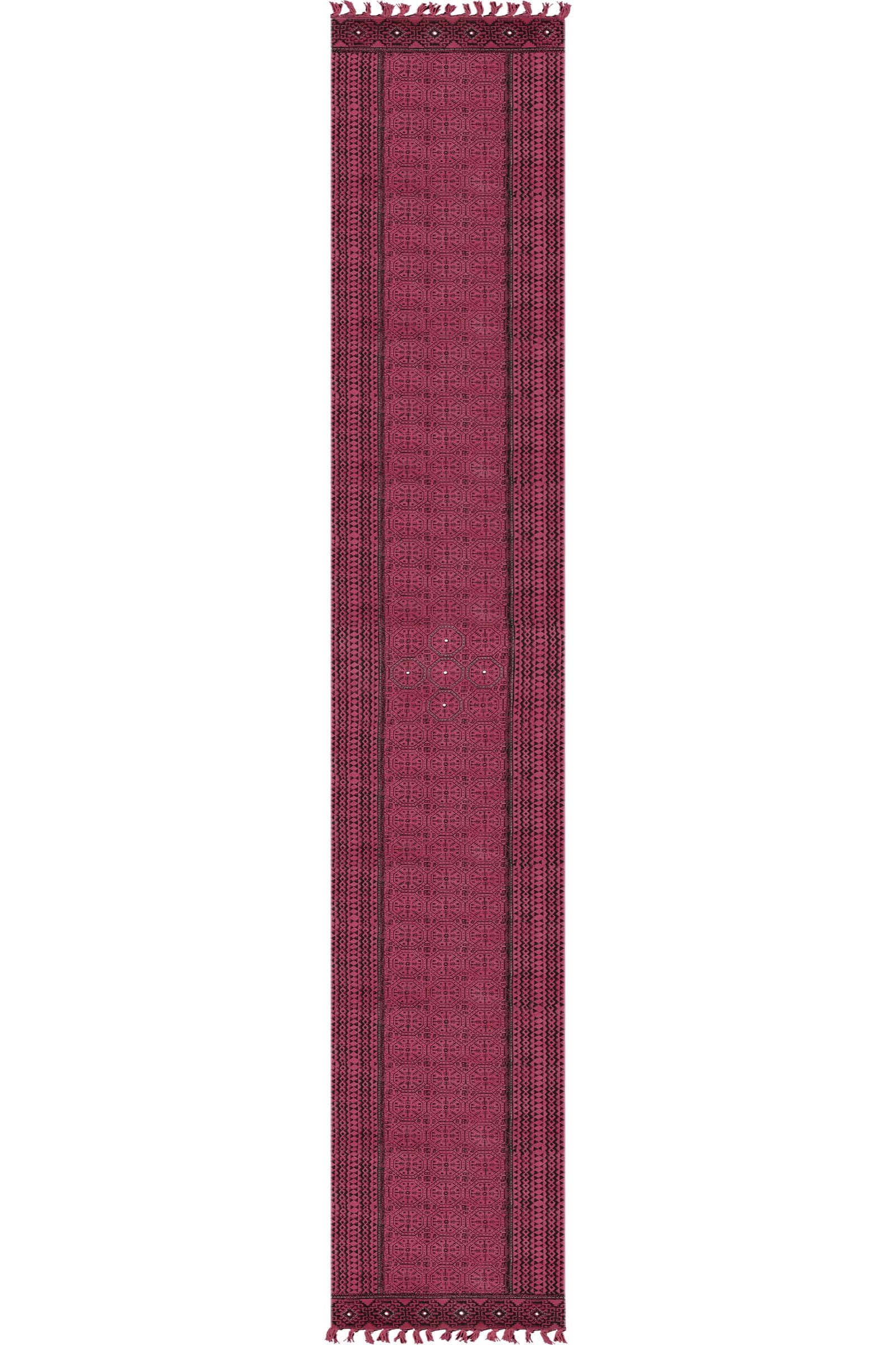 Kelim-Teppich, 4 x 15 cm, Baumwollläufer, rotes Flachgewebe, 0,19 Zoll, waschbarer handgewebter Teppich für drinnen und draußen, Läuferteppiche für Flure, Treppen, Korridore