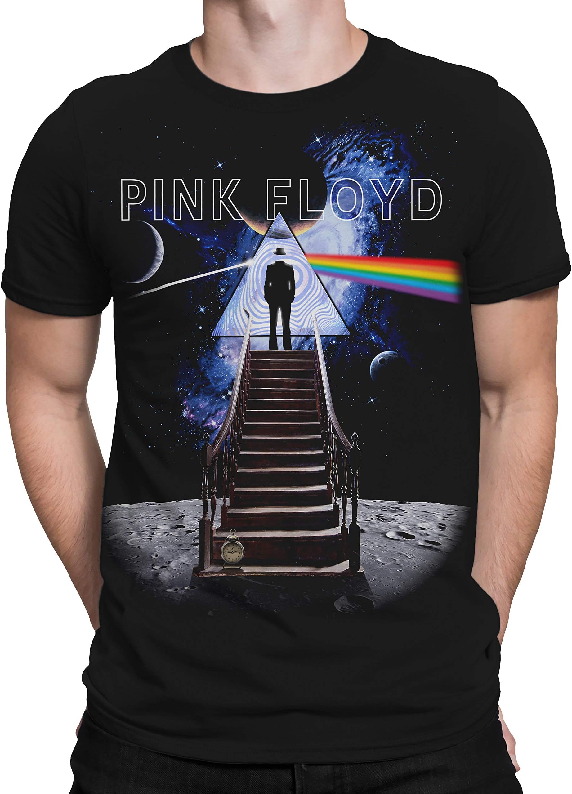 Liquid Blue Unisex Pink Floyd Stairway to the Moon T-shirt T-Shirt (pack of 1)