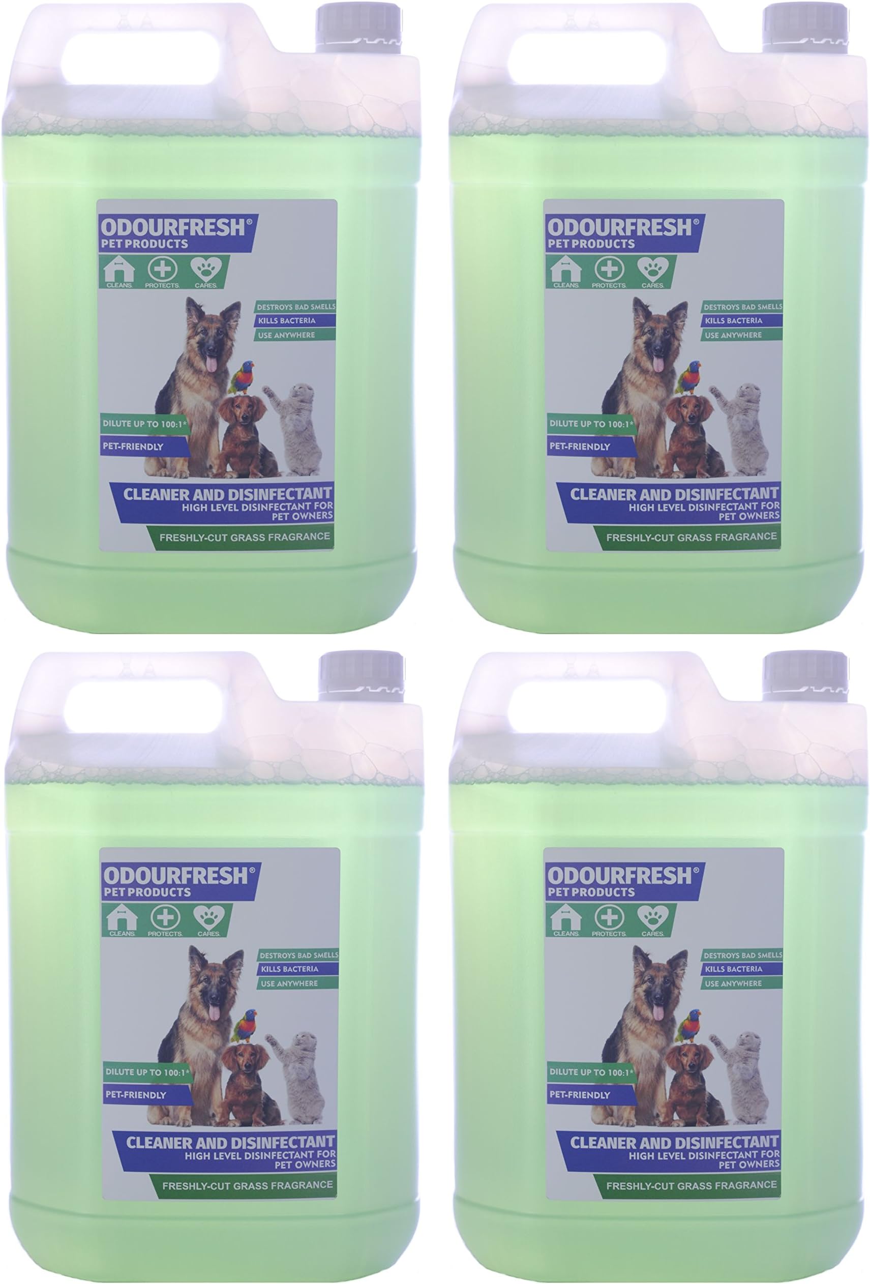 Odourfresh Freshly Cut Grass Pet Disinfectant 4x5L - Disinfectant, Astroturf and Artificial Grass Cleaner & Deodoriser