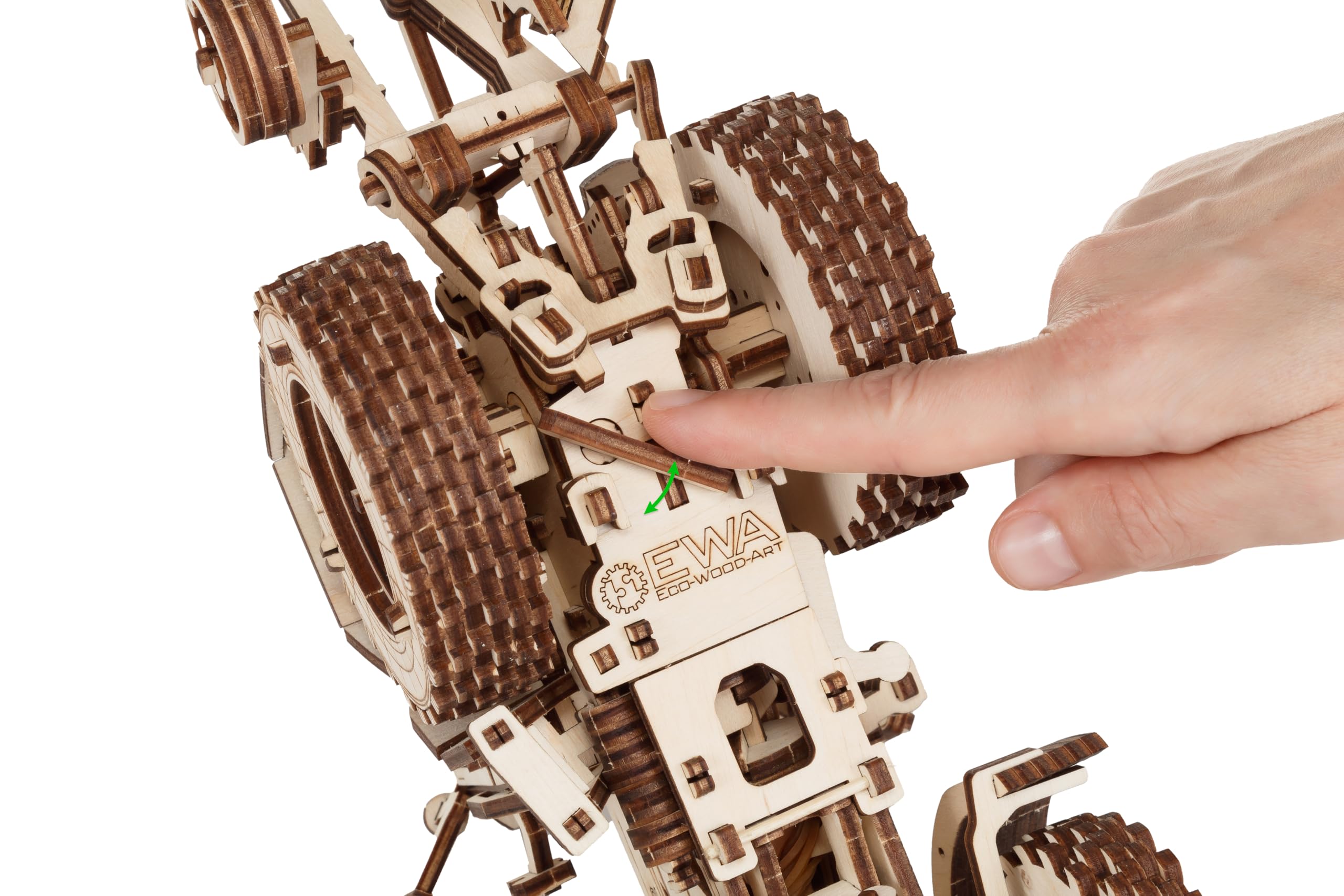 EWA Eco-Wood-Art ARADO 3D de Madera-Rompecabezas para Adultos y Adolescentes, 14+ -Montaje sin pegamento-325 Piezas, Color natuurlijk, Medium (Tractor BELARUS-82.3 with PLOW)
