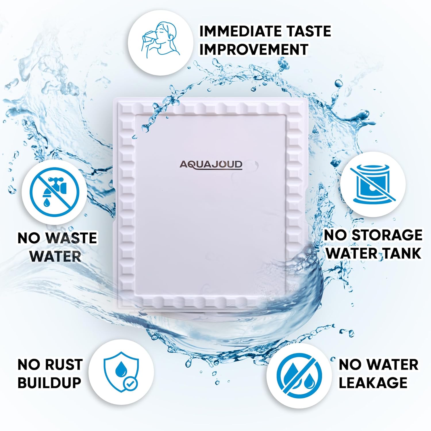 Tankless Slim Under-Counter Water Filter System 5-Stage Filtration Removes Odor & Chlorine, Includes Chrome Faucet - Ideal for Under Sink, Refrigerators, Coffee & Ice Makers