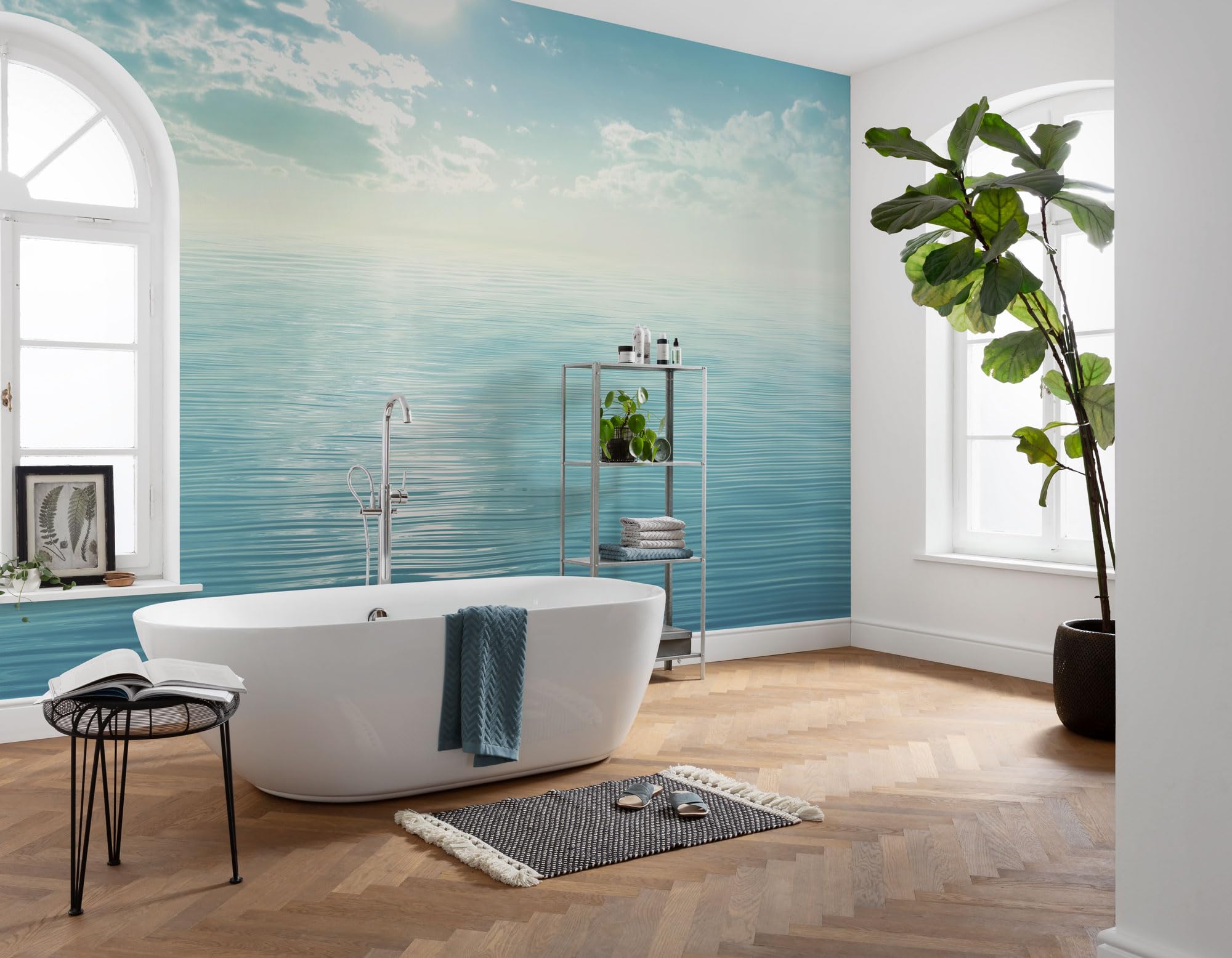 Impression numérique intissé mer bleue 400x250cm pour salon