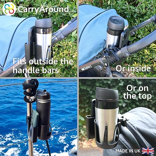Miniatura 5 de CarryAround, cochecito, cochecito, cochecito, silla de ruedas, caminante, café, biberón, construido para durar, abrazadera universal fuerte, carrito