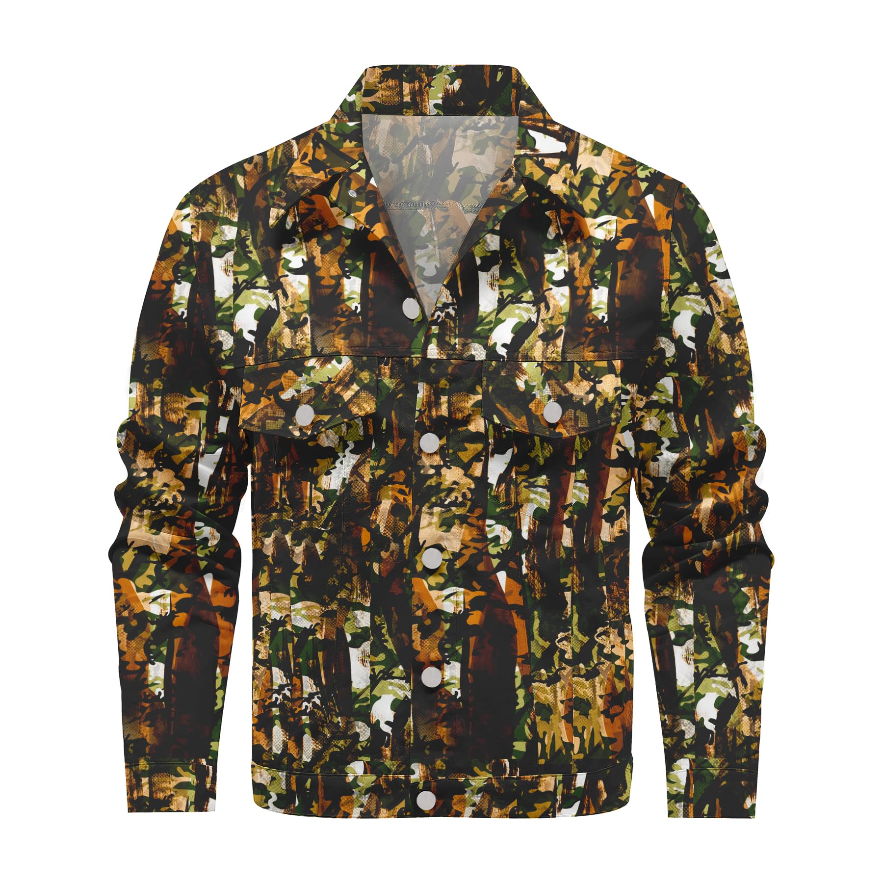 Veste en jean homme imprimée camouflage vintage veste d'été denim streetwear - 8