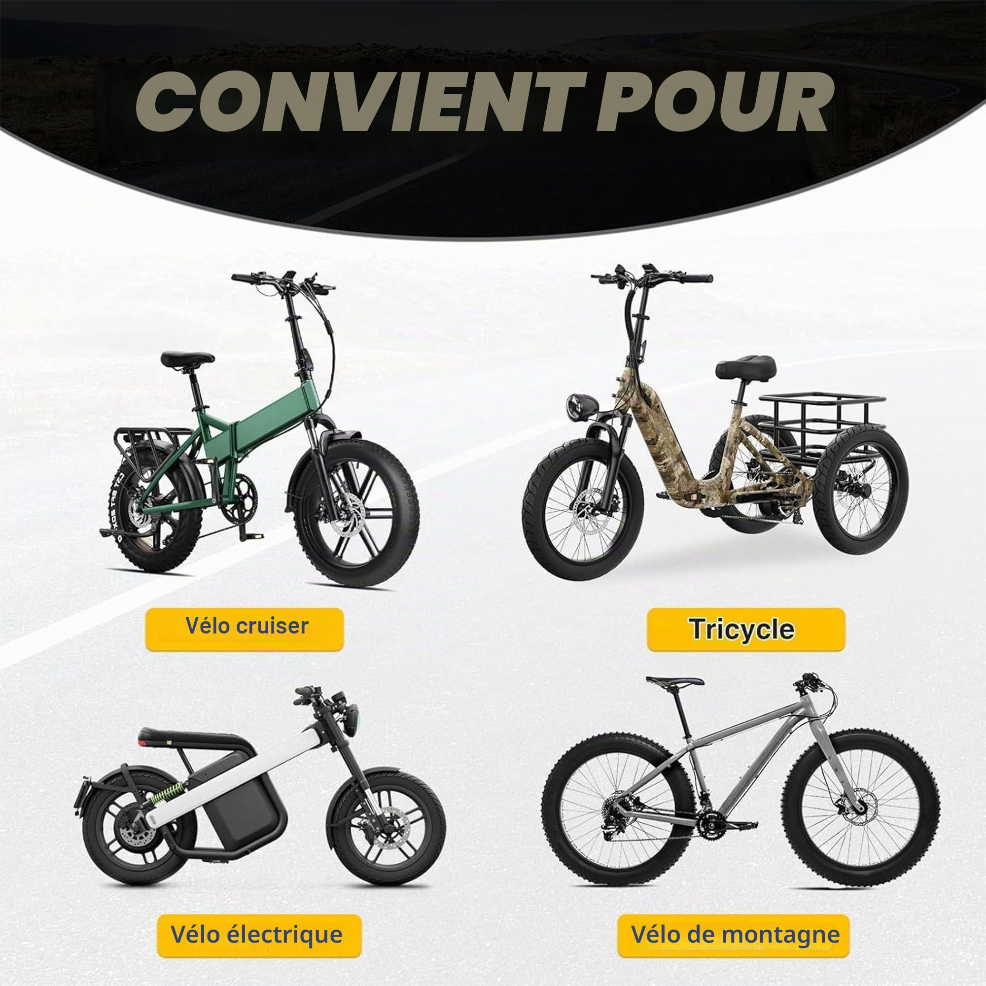 ZUKKA Pneu de vélo 20" 26" Fat Tire 20/26 x 4.0 pour vélo électrique, VTT Heavy Duty Haute Performance résistant à l'usure