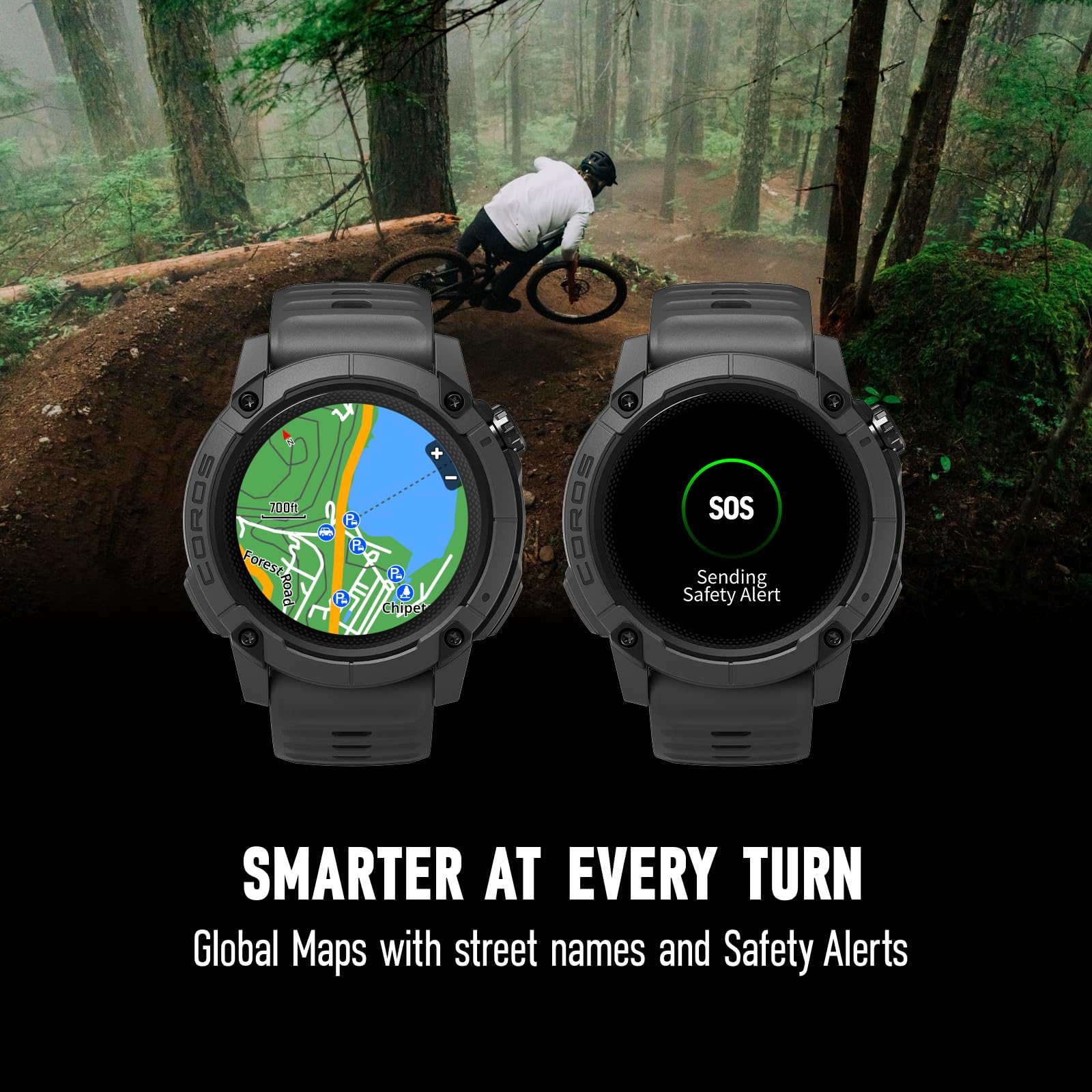 COROS Nomad wytrzymały zewnętrzny zegarek GPS, ekran MIP 1,3" - popielaty szary | 22-dniowa żywotność baterii, wstępnie załadowane karty, mikrofon do wiadomości głosowych, sportowy zegarek wędkarski