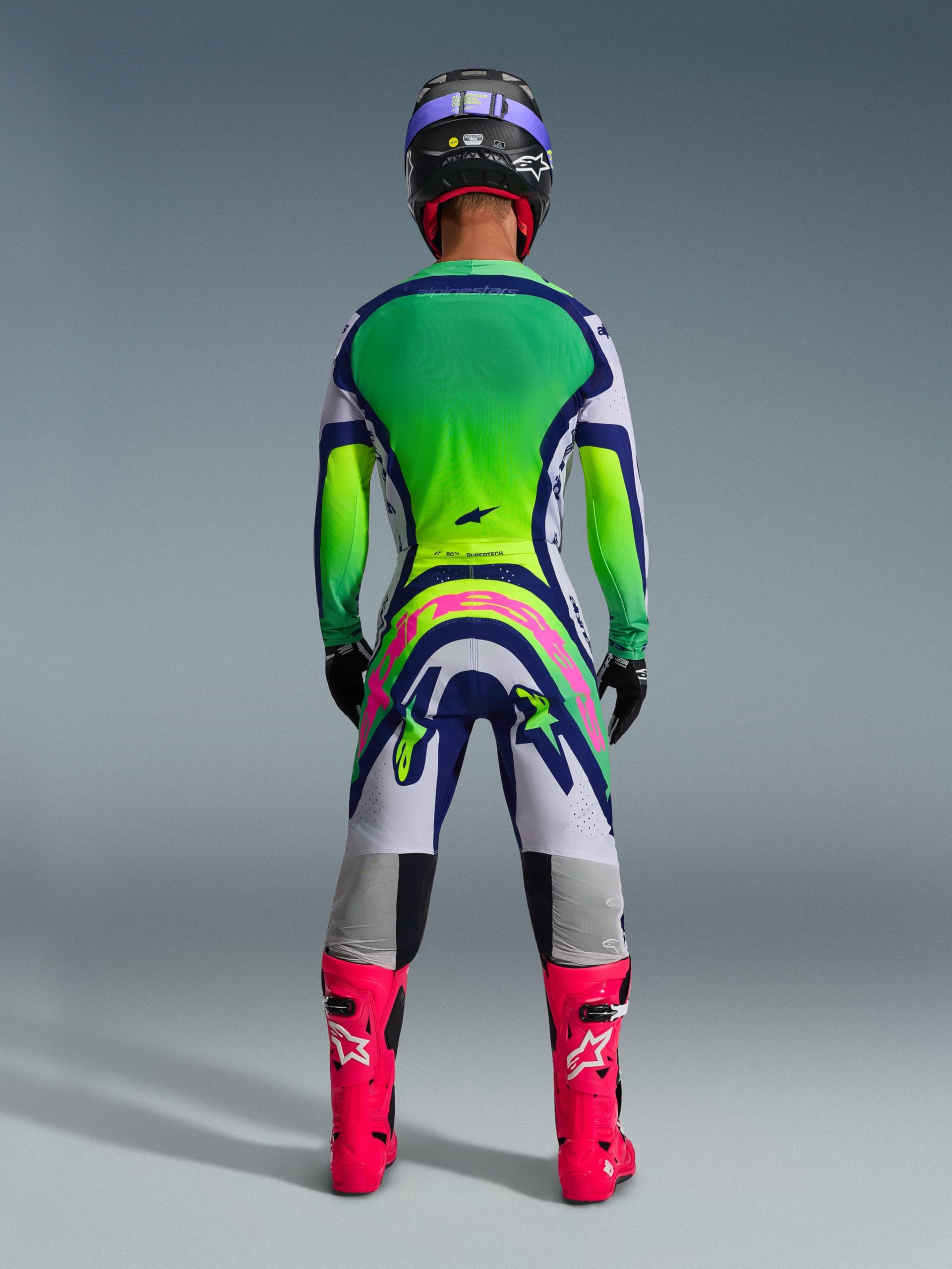 Alpinestars Supertech Vista Maglia da motocross, grigio/blu, L