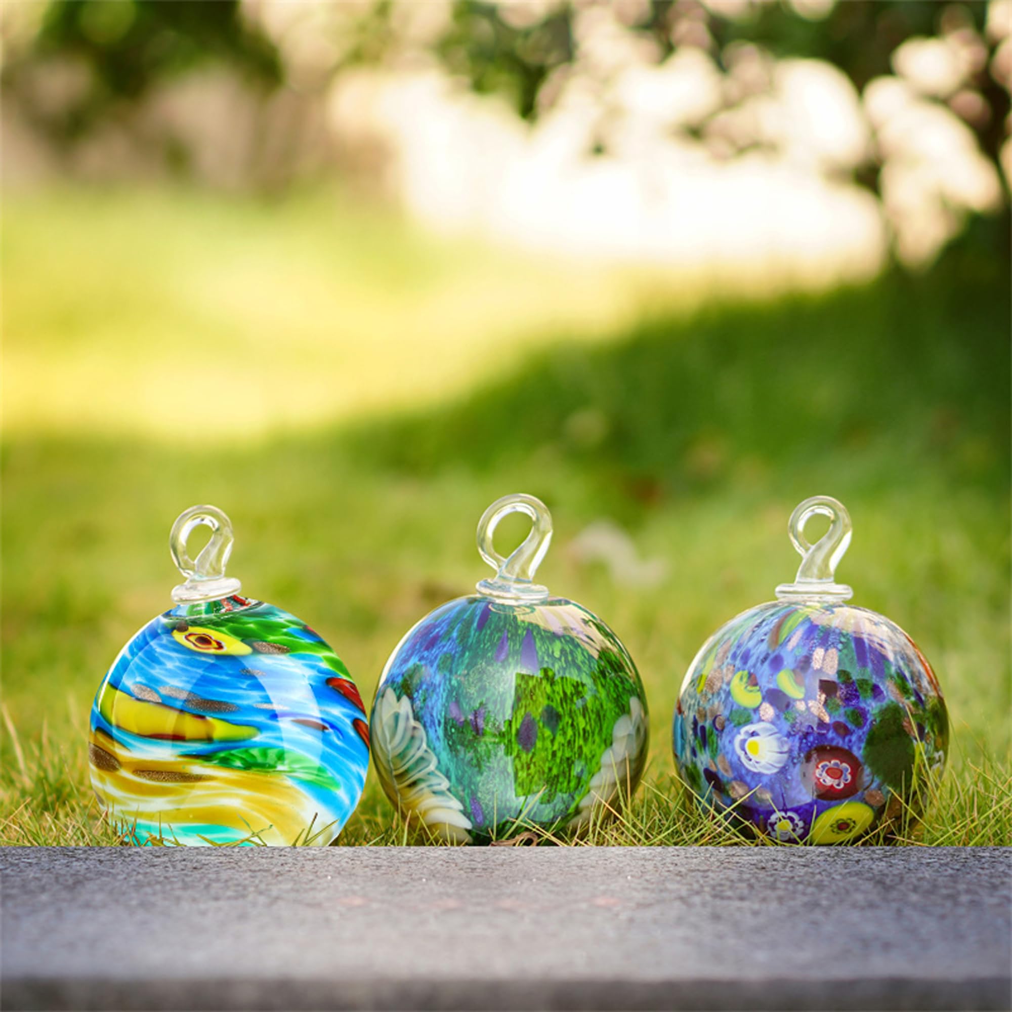Boules de jardin en verre à suspendre - Décoration d'intérieur ou d'extérieur - 15,2 cm