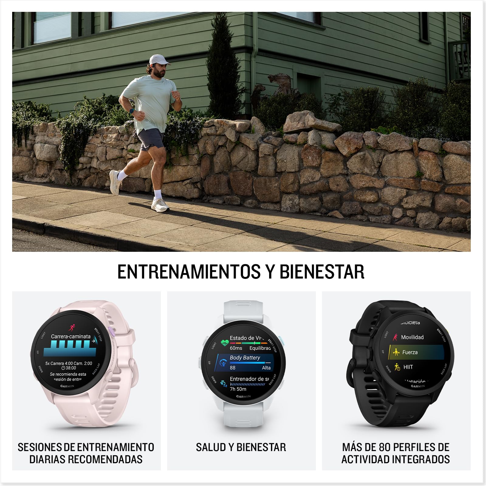 Garmin Forerunner 70 Reloj Inteligente para Correr con GPS, Pantalla Táctil AMOLED, Métricas Optimizadas, Planes de Entrenamiento, Estado de Salud, Autonomía de 13 Días, Lila