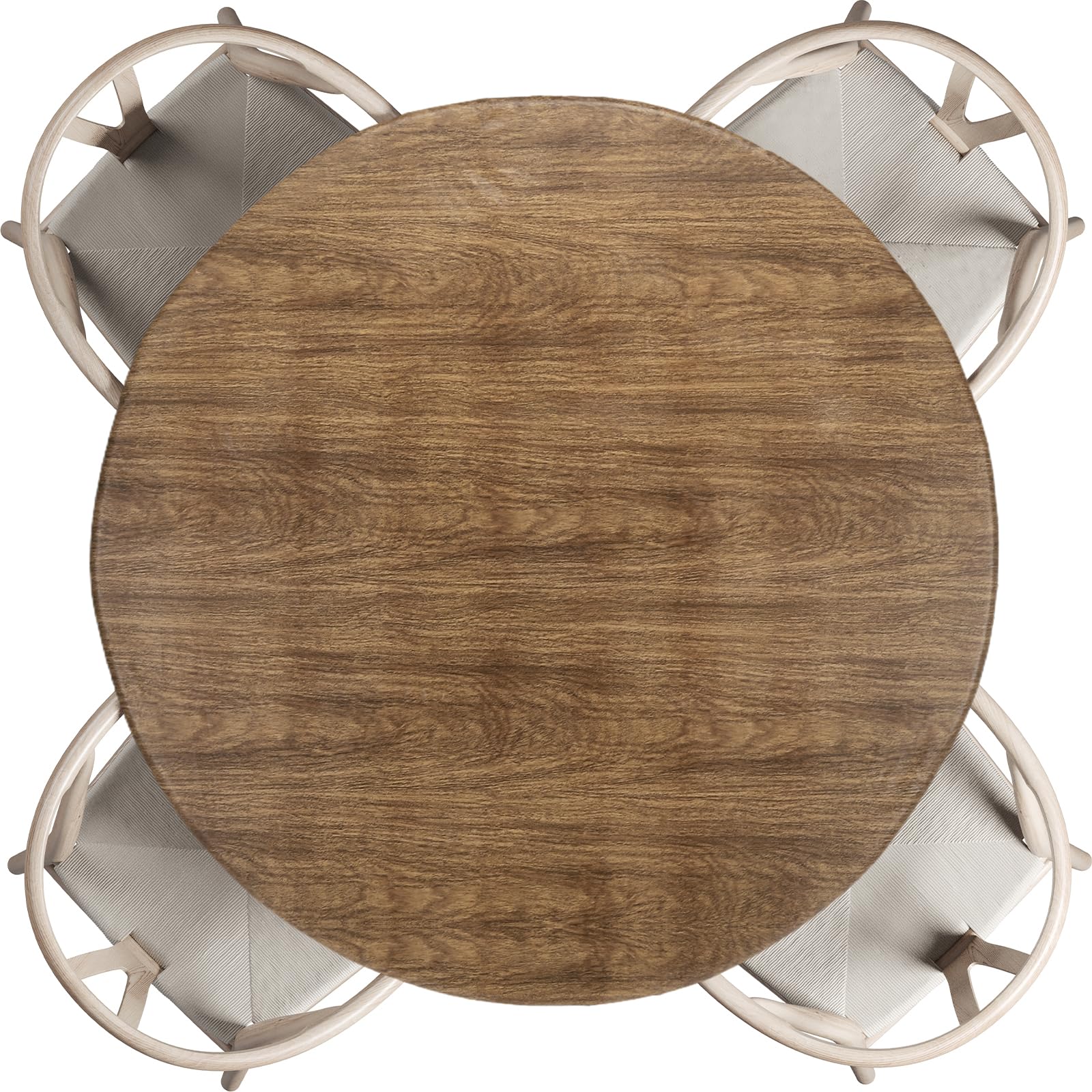sourcing map Round Table Cover, Round Fitted Tablecloth with Elastic Edge Picnic Table Cloth for Patio Dining Camping Outdoor Fits 28"-35", Deep Brown
