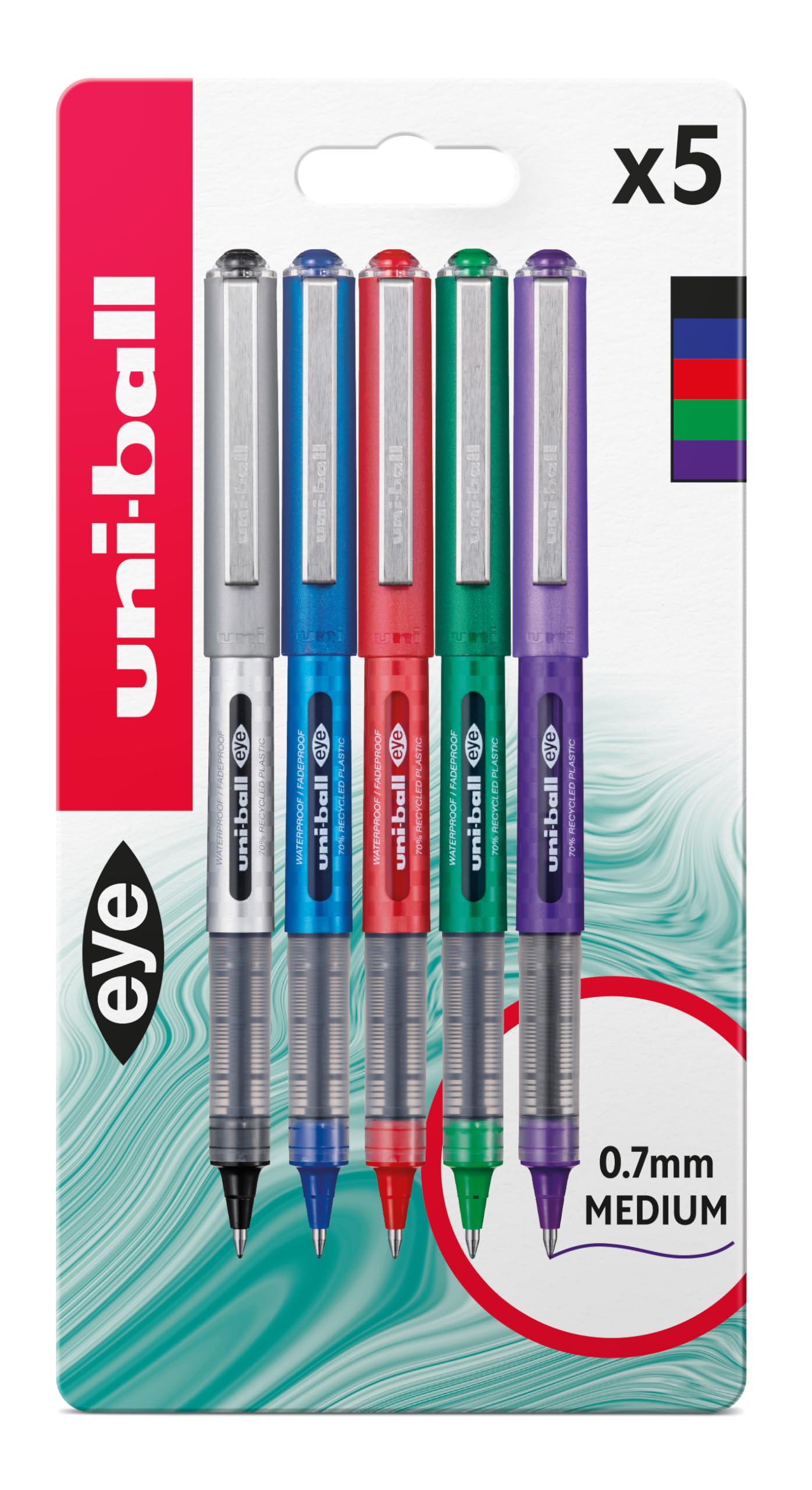 Uni-Ball Eye Designer Ub-157D Rollerball Pen Set of 5
