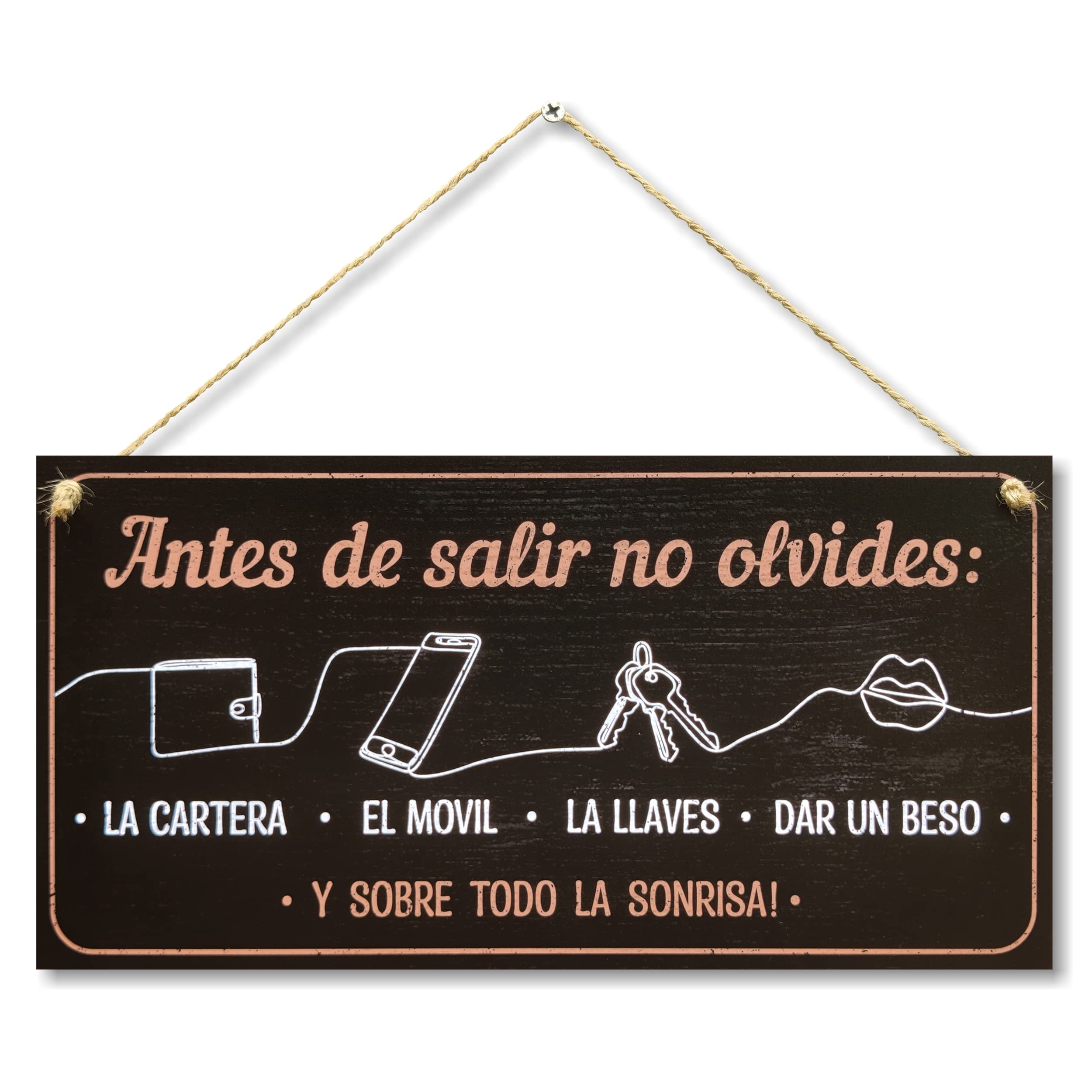 CARISPIBET Antes de Salir no Olvides cartello chistoso y cariñoso Decorativos para el hogar decoración de Pared 15 x 30 cm