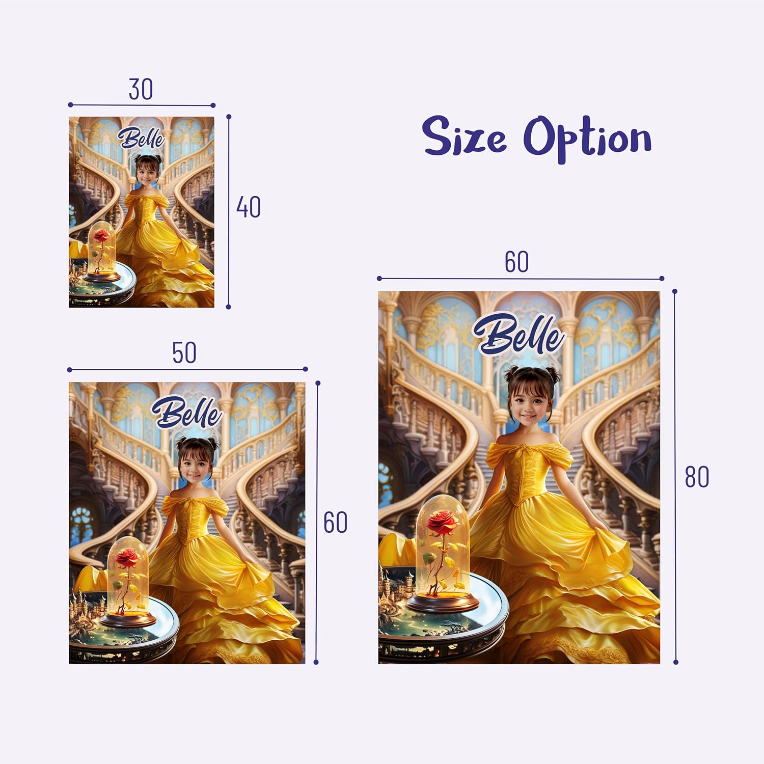 Factory4me Personalized Blankets with Pictures, Princess Lover Ideas for Girls, Kids Custom Baby Blanket with Photo 30 x 40, Customizable Gifts for Her, Gift for Birthday Graduation Christmas KC62