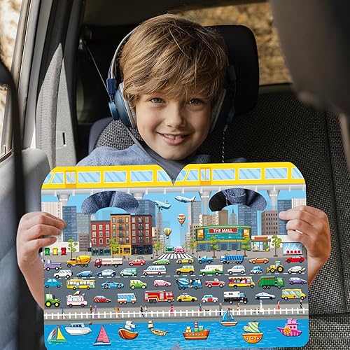 Miniatura 6 de Elfew Juego de 6 libros de calcomanías hinchadas para niños de 2 a 4 años, calcomanías 3D hinchadas para niños de 1 a 3 años, libros de actividades