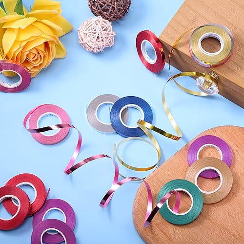 Miniatura 6 de Janinka 48 rollos de cinta brillante para envolver globos metálicos para envolver regalos, manualidades, lazos, Navidad, San Valentín, boda, fiesta