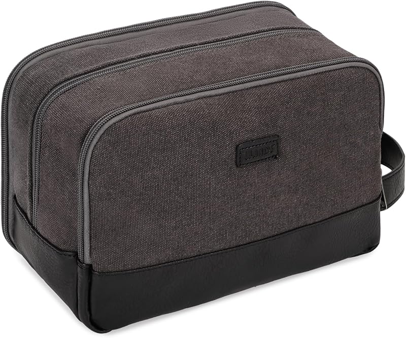 WANDF Necessaire masculina de viagem em lona com compartimento para itens úmidos, modelo 5039