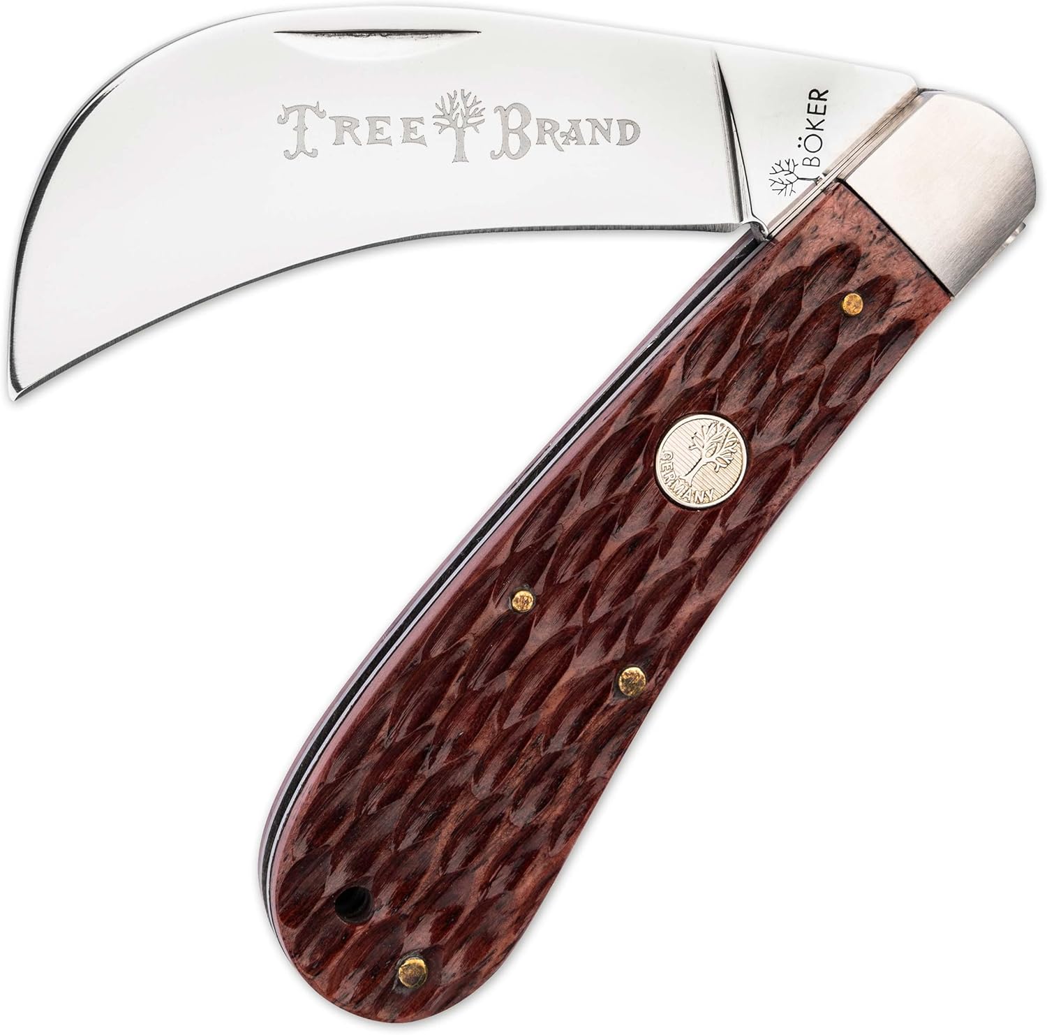 Boker Hawkbill 3 Inch Pocket Knife, Brown Jigged Bone, Traditional Series 2.0, Made in Germany