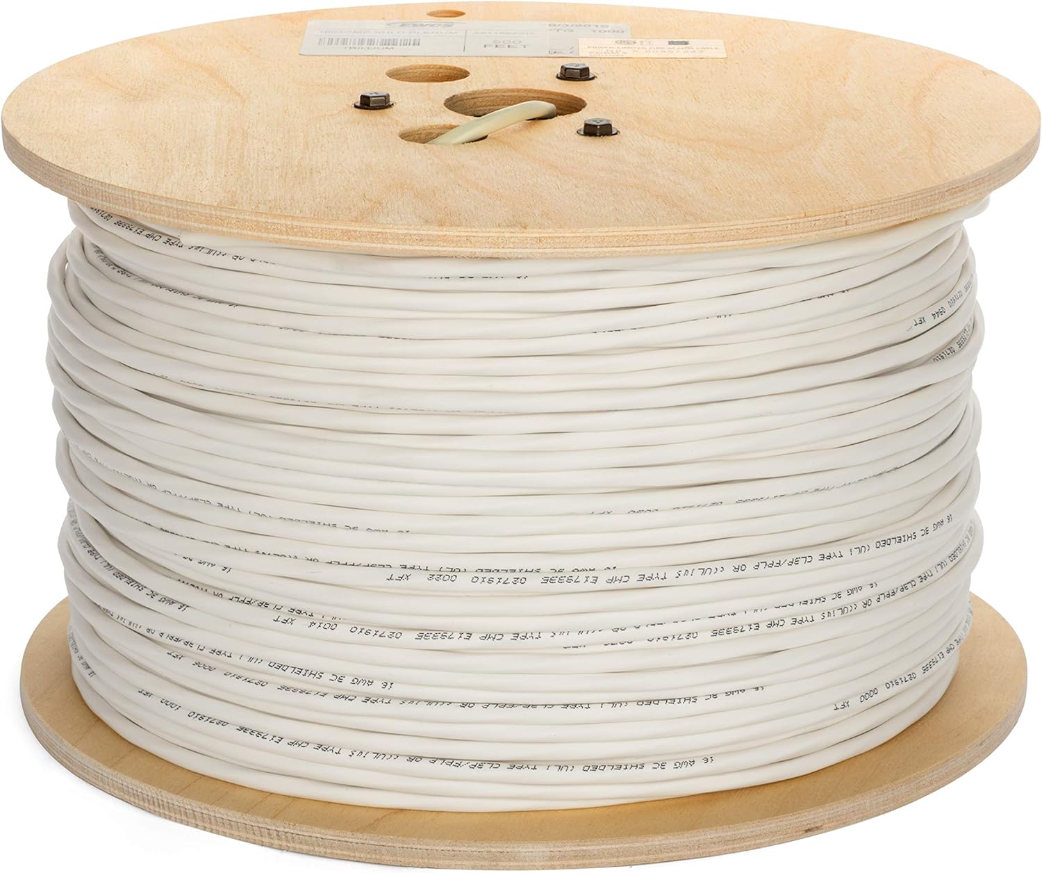 16 AWG 3 Conductor (UL) Certified 100% Copper Type CMP Plenum Rated Shielded Sound & Security Cable - 500 Feet